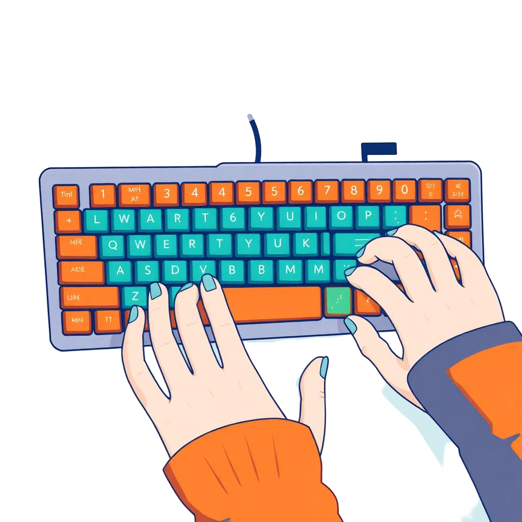 Hands typing on keyboard